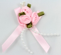 rbcl117 pink mix rose cluster bow